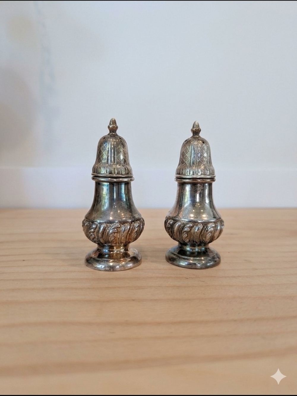 Vintage Silver-Tone Salt and Pepper Shakers - Silver